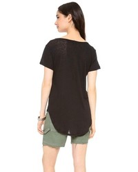 Женская черная футболка с круглым вырезом от LnA