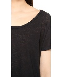 Женская черная футболка с круглым вырезом от LnA