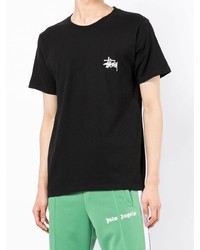 Мужская черная футболка с круглым вырезом от Stussy