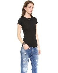 Женская черная футболка с круглым вырезом от Bop Basics