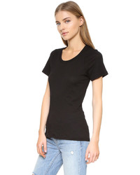 Женская черная футболка с круглым вырезом от Monrow