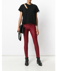 Женская черная футболка с круглым вырезом от Amiri