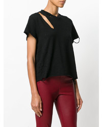 Женская черная футболка с круглым вырезом от Amiri