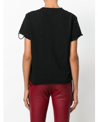 Женская черная футболка с круглым вырезом от Amiri