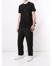 Мужская черная футболка с круглым вырезом от Qasimi