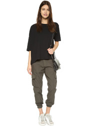 Женская черная футболка с круглым вырезом от OAK