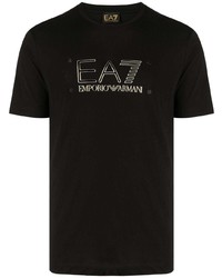 Мужская черная футболка с круглым вырезом от Ea7 Emporio Armani