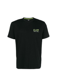 Мужская черная футболка с круглым вырезом от Ea7 Emporio Armani