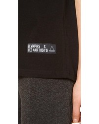 Женская черная футболка с круглым вырезом от Eleven Paris