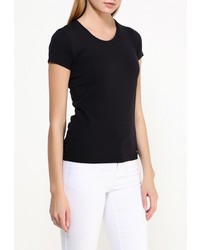 Женская черная футболка с круглым вырезом от Emoi