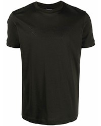 Мужская черная футболка с круглым вырезом от Emporio Armani