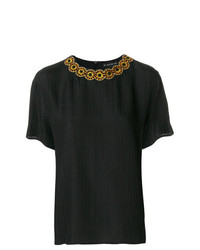 Женская черная футболка с круглым вырезом от Etro