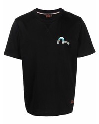 Мужская черная футболка с круглым вырезом от Evisu