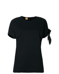Женская черная футболка с круглым вырезом от Fay
