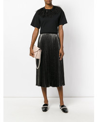 Женская черная футболка с круглым вырезом от Christopher Kane