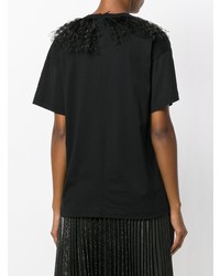 Женская черная футболка с круглым вырезом от Christopher Kane