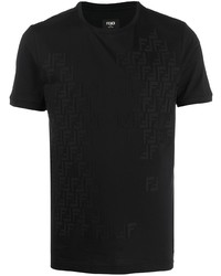 Мужская черная футболка с круглым вырезом от Fendi