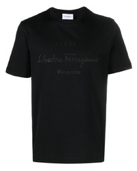 Мужская черная футболка с круглым вырезом от Ferragamo