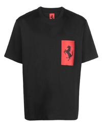 Мужская черная футболка с круглым вырезом от Ferrari