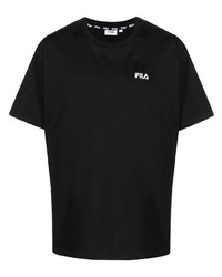 Мужская черная футболка с круглым вырезом от Fila