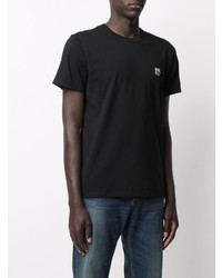 Мужская черная футболка с круглым вырезом от MAISON KITSUNÉ