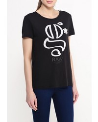 Женская черная футболка с круглым вырезом от G Star