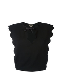 Женская черная футболка с круглым вырезом от Giambattista Valli