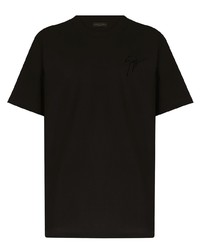 Мужская черная футболка с круглым вырезом от Giuseppe Zanotti