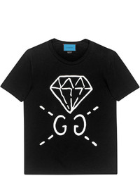 Мужская черная футболка с круглым вырезом от Gucci