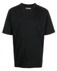 Мужская черная футболка с круглым вырезом от Heron Preston