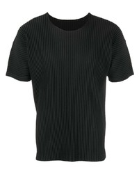 Мужская черная футболка с круглым вырезом от Homme Plissé Issey Miyake