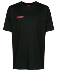 Мужская черная футболка с круглым вырезом от Hugo