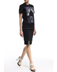 Женская черная футболка с круглым вырезом от Iceberg