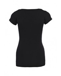 Женская черная футболка с круглым вырезом от Ichi