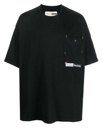 Мужская черная футболка с круглым вырезом от Incotex