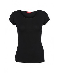 Женская черная футболка с круглым вырезом от Influence