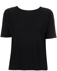 Женская черная футболка с круглым вырезом от Issey Miyake