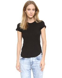 Женская черная футболка с круглым вырезом от James Perse