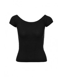 Женская черная футболка с круглым вырезом от Jennyfer