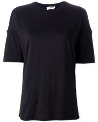 Женская черная футболка с круглым вырезом от Jil Sander