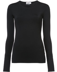 Женская черная футболка с круглым вырезом от Jil Sander