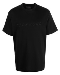 Мужская черная футболка с круглым вырезом от John Richmond