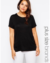 Женская черная футболка с круглым вырезом от Junarose