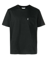 Мужская черная футболка с круглым вырезом от JUNTAE KIM