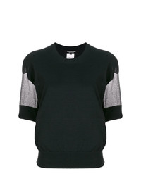 Женская черная футболка с круглым вырезом от Junya Watanabe
