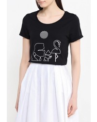 Женская черная футболка с круглым вырезом от Karl Lagerfeld