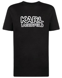 Мужская черная футболка с круглым вырезом от Karl Lagerfeld