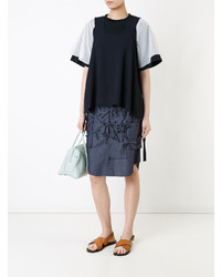 Женская черная футболка с круглым вырезом от Facetasm