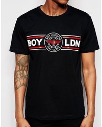 Мужская черная футболка с круглым вырезом от Boy London