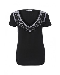 Женская черная футболка с круглым вырезом от Liu Jo Jeans